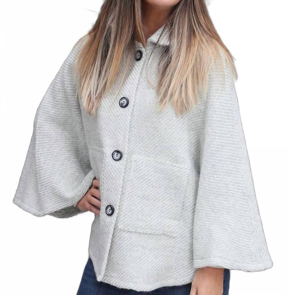 NEW BRANIGAN WEAVERS holly cape in kildare dove & cream